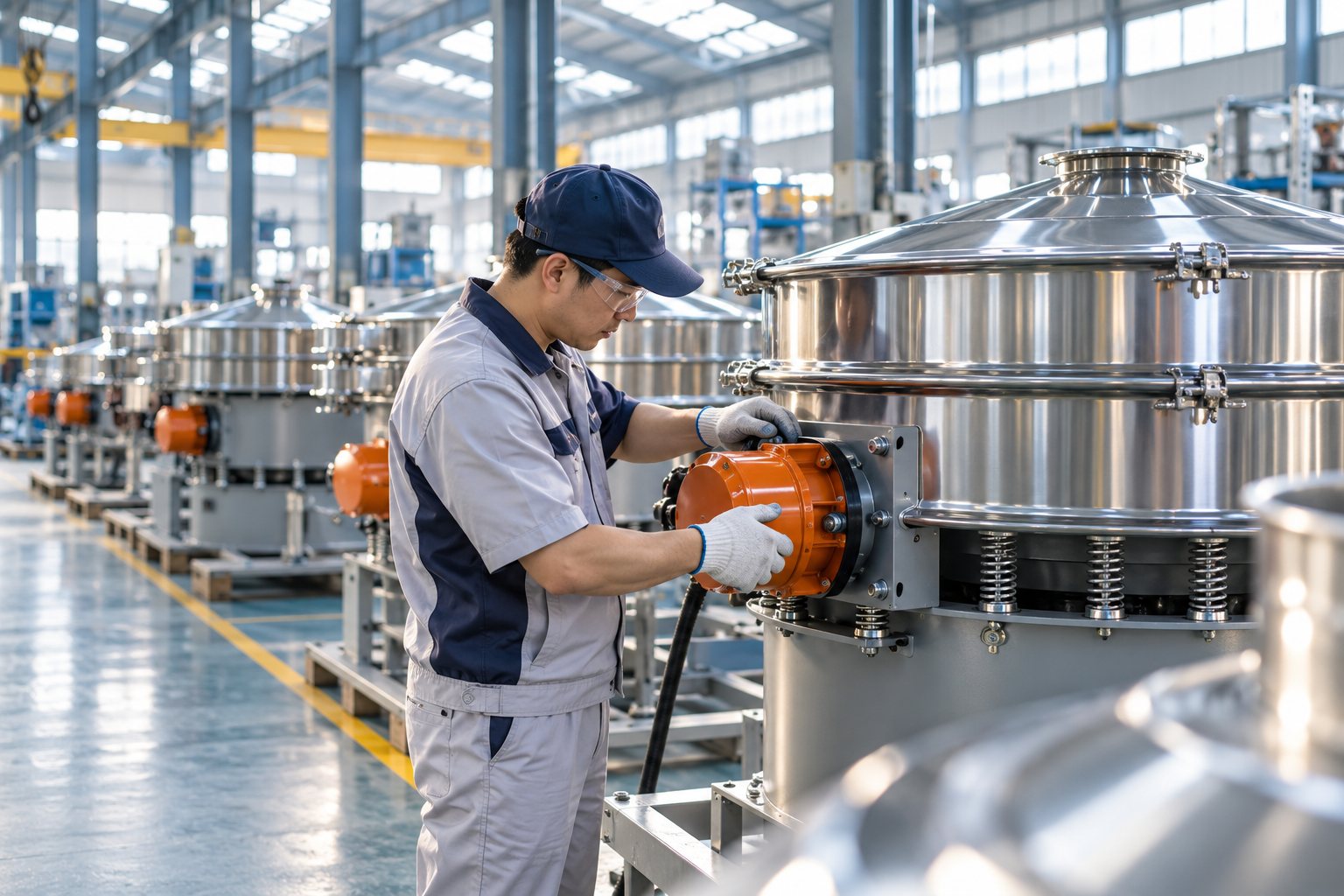Rotary sieves on the assembly line
